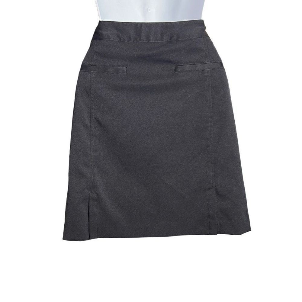 Clover By Bobby Jones Women's Lined Straight Hem Vent Black A-Line Skorts Size 8